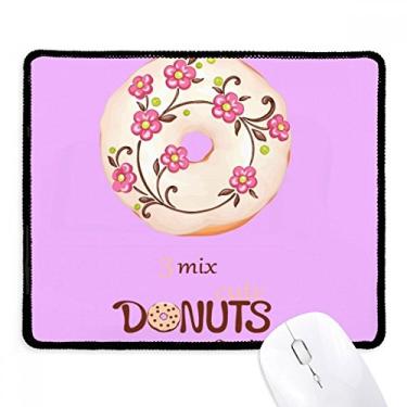 Imagem de Flower Doughnut Sobremesa Sweet Food Mousepad Tapete de borracha para jogos