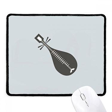 Imagem de Pipa Instruments Mouse pad com padrão chinês, borda costurada, tapete de borracha para jogos