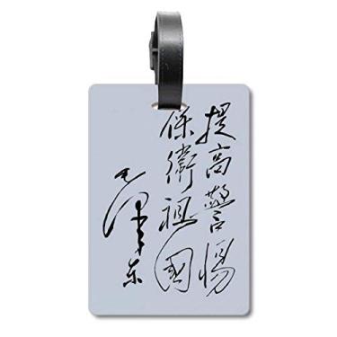 Imagem de Chairman Mao desenho de caligrafia China mala etiqueta bagagem cartão pendurado Scutcheon etiqueta
