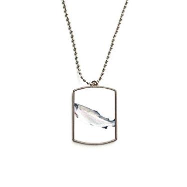 Imagem de DIYthinker Colar de cachorro com pingente de corrente de aço inoxidável pequeno de peixe oceano para atividades frescas