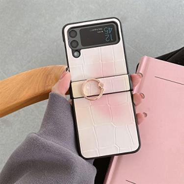Imagem de Gradient Crocodiles Pattern Ring Bracket Case for Samsung Galaxy Z Flip 3 4 5G Z Flip3 Zflip3 Flip4 Zflip4 Cover with Holder,b,For Z Flip 4