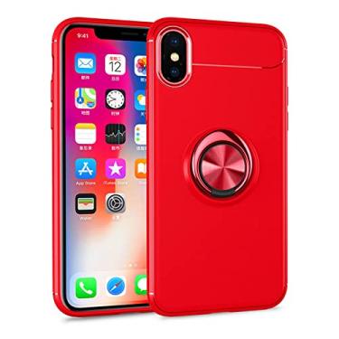 Imagem de Para iPhone X XR XS Max Capa Iphone8 Silicone Cover Para iphone 5 6 6S 7 7Plus 8 Plus Car Holder Ring TPU Cases, red, For iPhone X