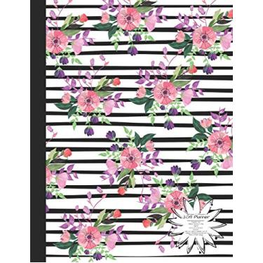 Imagem de Stripes & Flowers 2019 Planner Organize Your Weekly, Monthly, & Daily Agenda: Features Year at a Glance Calendar, List of Holidays, Motivational Quotes and Plenty of Note Space