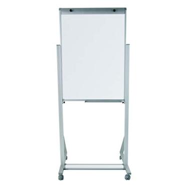 Imagem de Cavalete Flip Chart Branco Luxo, 1,0m X 0,70m - Souza & Cia (Ref: 2512) Pés Alumínio com rodízio