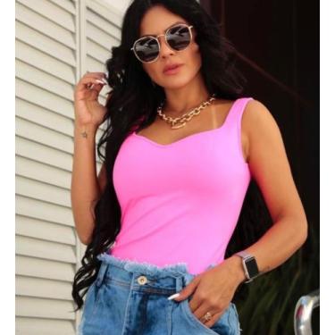 Imagem de Blusa Regata Modeladora Com Bojo Pink Tamanho P - Diodys