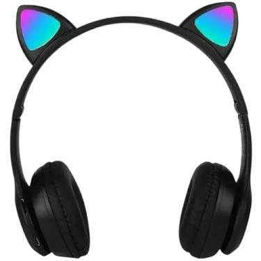 Imagem de Head Fone Bluetooth Orelha De Gato Led Colorido (Preto)