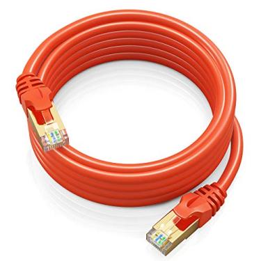 Imagem de Cabo Ethernet – Cabo de Internet de 3 metros para Gato 7, Alta Velocidade 10 Gigabit para Roteador LAN PS4 Xbox Gaming – Cabo Cat7 com Conectores de Rede Rápida RJ45 Listado UL Laranja