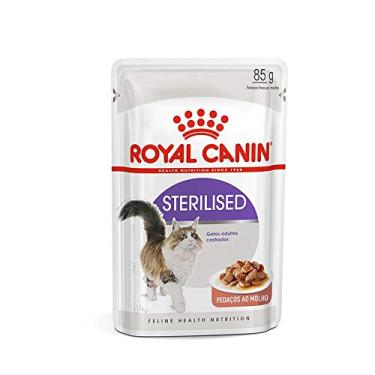 Imagem de Royal Canin Ração Úmida Sachê Sterilised - Gatos Adultos castrados, Pedaços Ao Molho, 85g