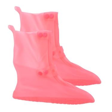Imagem de Gadpiparty 1 Par tampas de sapatos infantis bota de chuva infantil sapatos de chuva para mulheres capas de sapato de chuva capas de sapato à prova de chuva à prova d'água Capa de sapato rosa