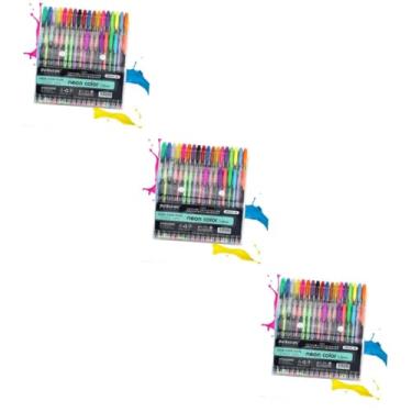 Imagem de NUOBESTY 3 Unidades 48 venha caneta canetas de gel para colorir canetas para colorir canetas de cor neon caneta gel caneta pastel