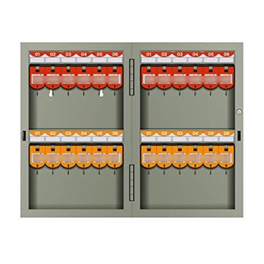 Imagem de Caixa de gerenciamento de caixa de chaves montada na parede para agência imobiliária caixa de armazenamento de chaves para armário de gerenciamento de chaves (cor: cinza, tamanho: 32 furos) (cinza 24