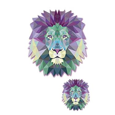 Imagem de World of Patches 2 peças de estampas de animais na moda com estampa térmica para design de roupas de leão de cristal em adesivos para camiseta com capuz e almofada com ferro em transferência térmica (B-S)
