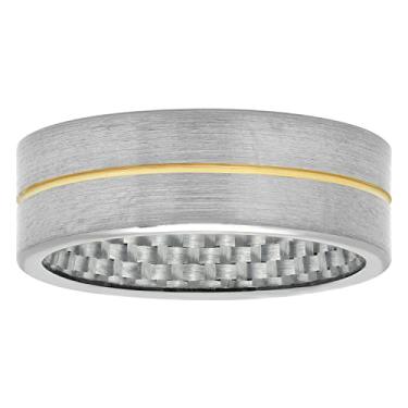 Imagem de STEEL NATION JEWELRY Aliança de casamento masculina de carboneto de tântalo de 8 mm, escolha entre tamanhos e cores, Metal, não conhecido