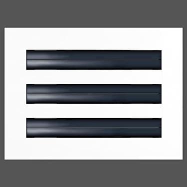 Imagem de BJADE'S Difusor de ranhura linear, grade de ventilação de ar de 15 x 15 cm, difusor de slot linear padrão HVAC de 3 compartimentos - grade de registro para teto, paredes e pisos. Branco decorativo