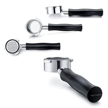 Imagem de Normcore Filtro portátil Naked Bottomless de 51 mm com 3 orelhas serve para máquinas de café Delonghi Dedica EC680 e EC685 e SMEG e EUPA com alça de alumínio anodizado – cesto de filtro de filtro de