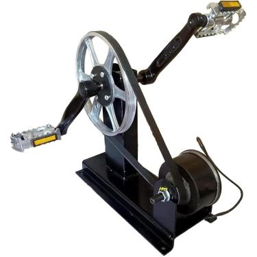 Imagem de Gerador de pedal Gerador de energia movido a pé de 100 W Gerador de pedal Gerador de energia operado por pé Fácil de transportar Carregador de gerador de bicicleta para uso doméstico móvel e