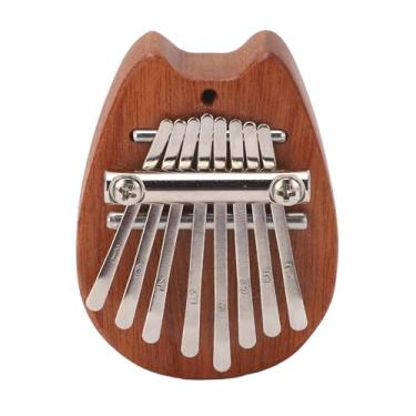 Imagem de Piano de Polegar, 8 Teclas, Portátil, Fácil Aprendizagem, Base de Madeira de Pêssego Clara e Confortável, Maravilhoso Jogar Mini Kalimba para Performance (Cabeça de gato XA67)
