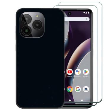 Imagem de Ranyi Capa para celular Bold K10 com protetor de tela, capa Bold K10 K0110WW, BLU G54, capa preta fina e flexível de TPU com protetor de tela, capa de borracha de silicone para Bold K10 K0110WW /BLU