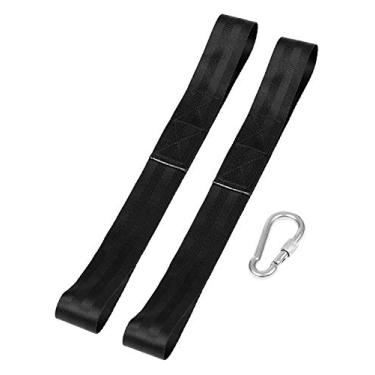 Imagem de Kit de Alça de Âncora de Corda de Batalha Com Rédea Resistente, 2 Tiras de Nylon E 1 Mosquetão de Aço Idável Para Cordas de Crossfit, Academia Em Casa, Fitness E Âncora de Corda de Treinamento