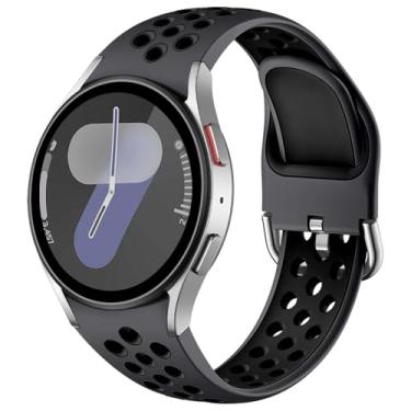 Imagem de DaQin Pulseira esportiva sem lacunas compatível com Samsung Galaxy Watch 7/6/5/4 de 40 mm e 44m/Galaxy Watch FE/Watch 6 4 Classic de 43 mm, 47 mm, 42 mm e 46 mm/Watch 5 Pro de 45 mm, pulseiras de