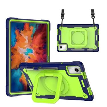 Imagem de Capa protetora resistente à prova de choque para tablet à prova de choque com suporte para Lenovo Tab M11 11 polegadas Xiaoxin Pad 2024 TB331FC TB330FU (azul marinho olivina, M11 11 polegadas)