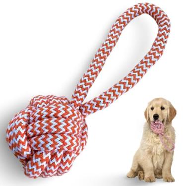 Imagem de Brinquedo Cachorro Pet Cães Corda Pequena com puxador Mordedor Pet Cães Cachorros Shitzu Pinscher Lhasa Yorkshire Chihuahua Pug Spitz Lulu da Pomerânia Raças pequenas e filhotes (Laranja 19 cm)