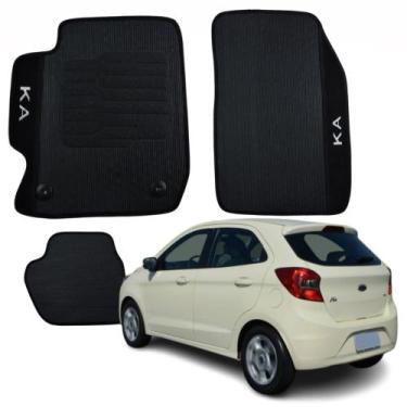 Imagem de Kit Tapete Logo Bordado Específico Ford KA 13 14 15 16 17 18 19 20 21 