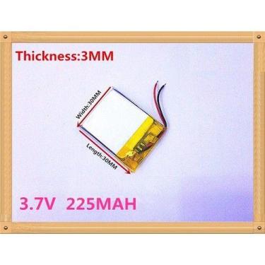 Imagem de Bateria Gps Mp4 Mp3 Etc 3,7v 225ma 3mm X 3cm X 3mm 2 Fios - bgb