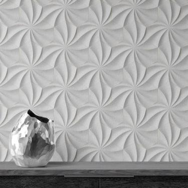 Imagem de Papel De Parede Efeito Gesso 3D Geométrico Adesivo Autocolante - PAPEL