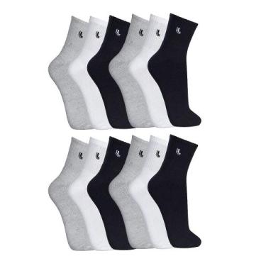 Imagem de Kit 12 Pares Meia Lupo Cano Médio Sport Masculina 3245 , Mescla, G