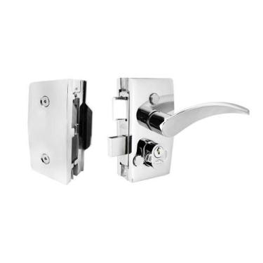 Imagem de Fechadura Com Capa E Maçaneta 1520 Porta Vidro/Vidro Cromada - Arouca