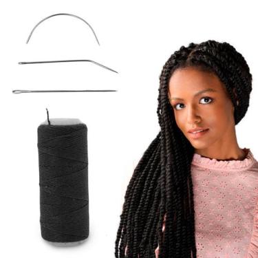 Imagem de Kit Aplicação Mega Hair Entrelace Cabelo Linha 3 Agulhas - shop mix