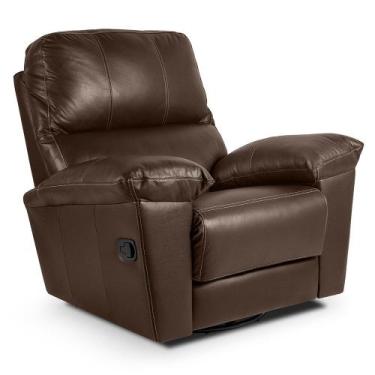Imagem de Poltrona do Papai Reclinável Retrátil Félix L07 Couro Marrom Café - Mp