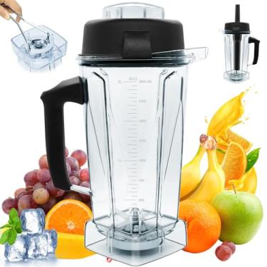 Imagem de Novo recipiente para liquidificador Vitamix 1,8 g, substitui 5200 5000 6500 7500 Pro500 7500 Vita-Prep vm0101 vm0102 vm0103 vm0197 E310 320 asy1717 2 frascos etc. Bojo, garantia de 3 anos