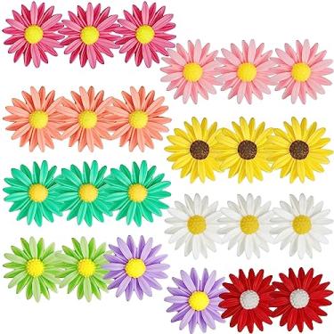 Imagem de Frienda Imãs de Geladeira 24 Peças Margarida Flor, Multicolorido, Floral, Imã de Geladeira, DECORATIVE_MAGNET, Borracha, 2,7 cm de Diâmetro