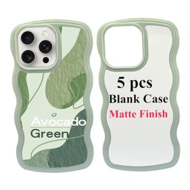 Imagem de JUSTRY 5 peças de capa de telefone em branco sublimação capa de telefone impressa em branco compatível com iPhone 14 Pro Max, 6,7 polegadas, capa protetora de borracha DIY prensa térmica + inserção