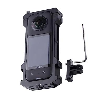 Imagem de Acessórios de montagem de estrutura de liga de alumínio para Insta360 ONE X3, com duas interfaces de extensão Cold Shoe, suporta disparo horizontal