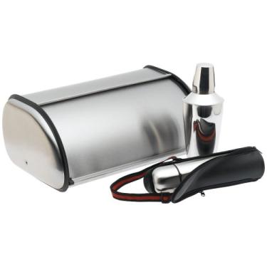 Imagem de A caixa de pão de aço inoxidável Prime Pacific inclui cantil de bônus e coqueteleira de aço inoxidável de 0,5 litros com estojo de transporte