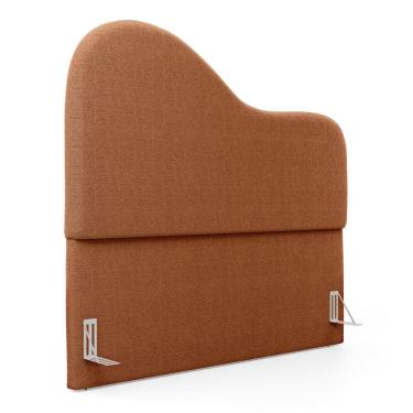 Imagem de Cabeceira Orgânica Cama Box King Size Sea 195cm com Frame Bouclé Terracota - Desk Design