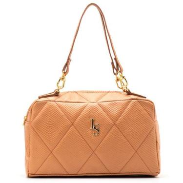 Imagem de Bolsa Tiracolo em Couro Legítimo Caramelo Metalassê Ombro - Leandra So