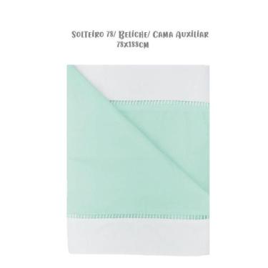 Imagem de Jogo de Lençol 3 Peças Solteiro 78 Beliche Ponto Palito Verde Arrumadi