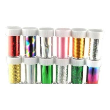 Imagem de Kit 12 Fitas Transfer Foil Adesivo 3d Unha Decoração Oferta - OEM, Sor