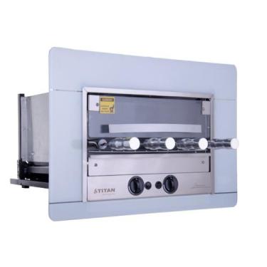 Imagem de Churrasqueira a Gás de Embutir 4 Espetos Titan Gn 220V Branco - Titan 