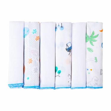 Imagem de KIT PANINHO DE BOCA BEBÊ COM 6 UND 100% ALGODÃO 30x30cm PREMIUM 100% A