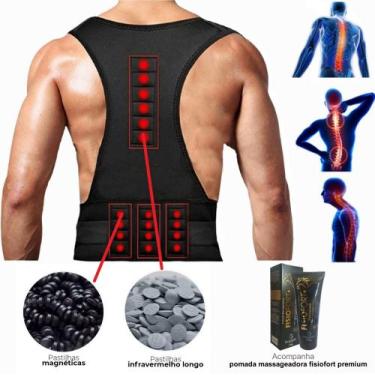 Imagem de Colete Corretor De Postura Unissex Cinta Postural Coluna + Pomada Prem
