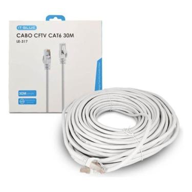 Imagem de Cabo de rede conexão RJ45 Cat6 de 30 metros transmissão estável LE-317