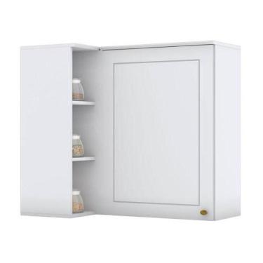 Imagem de Armário Aéreo Canto Reto 1 Porta Americana Branco - Henn - MÓVEIS HENN