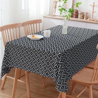 Imagem de Toalha De Mesa Retangular Geométrico Preto 3m x 1.40m - Menedecor
