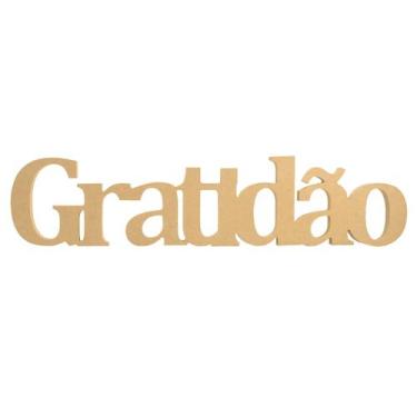 Imagem de Palavra Enfeite de Mesa Gratidão 52x10cm Festa Decoração Mdf15mm Madei