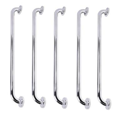 Imagem de Barra de Apoio 70cm Inox Kit 5 Unidades Gestante Idoso Criança Deficie